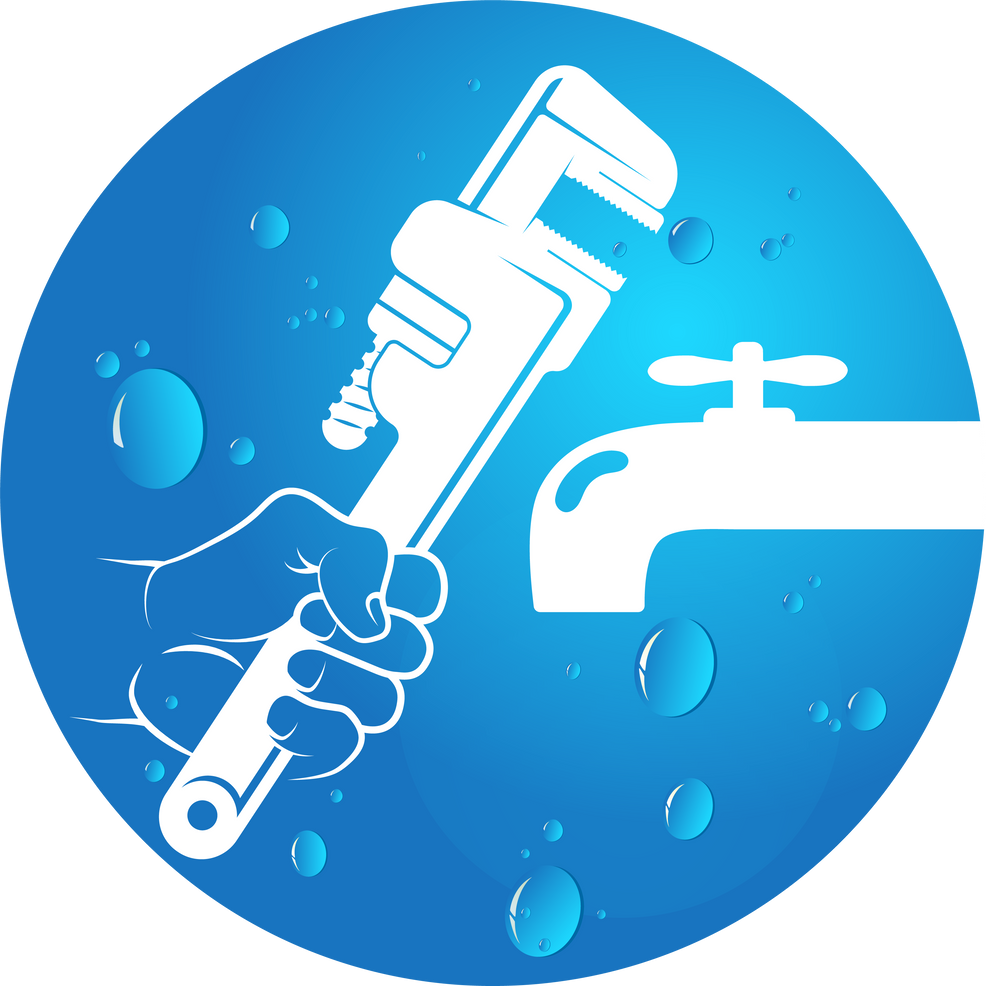 Water faucet and water pipe system. Symbol for plumbing. Plumbing repair and service